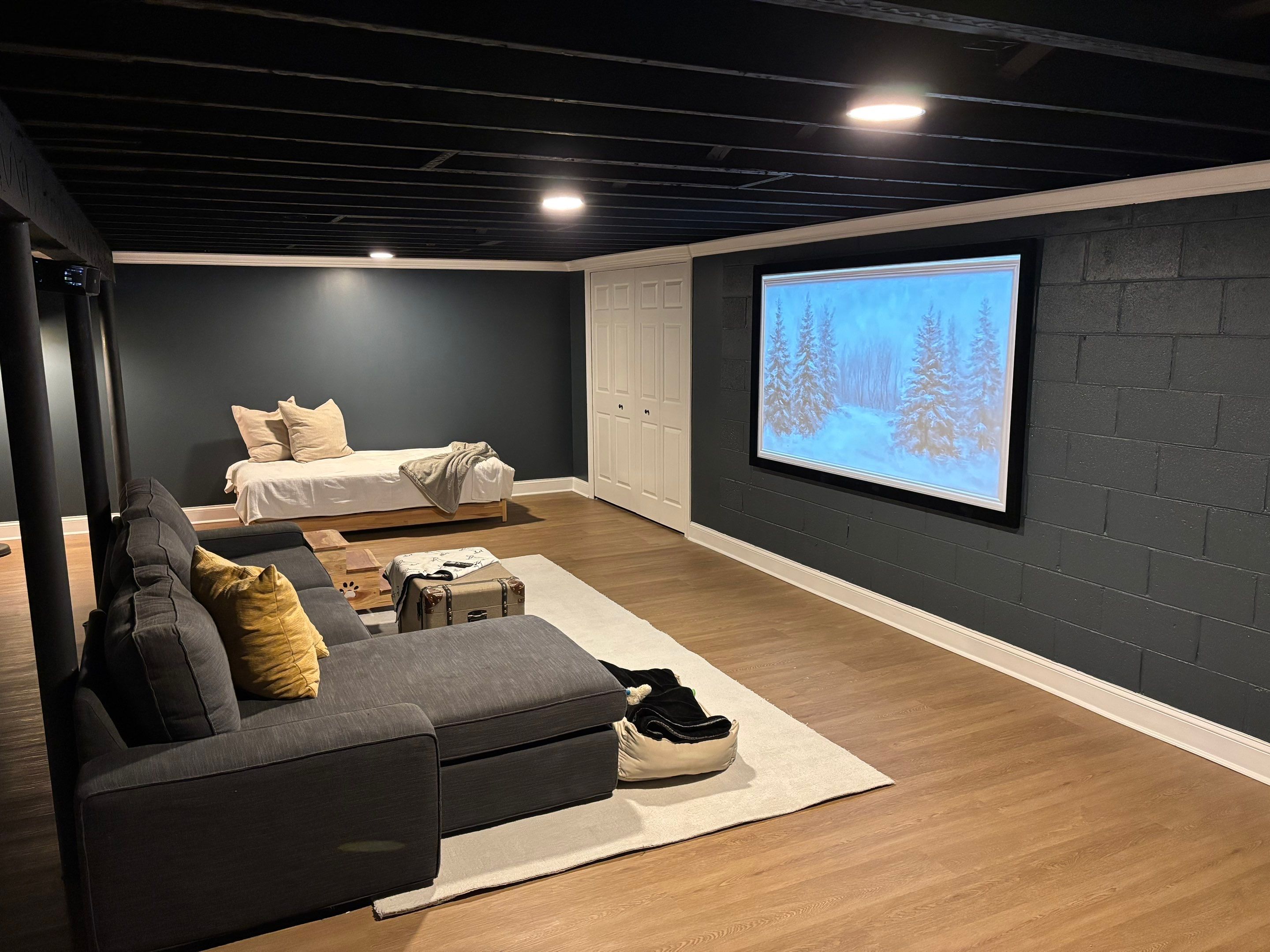 Finished basement and interior remodeling project by Elixtro Renovations