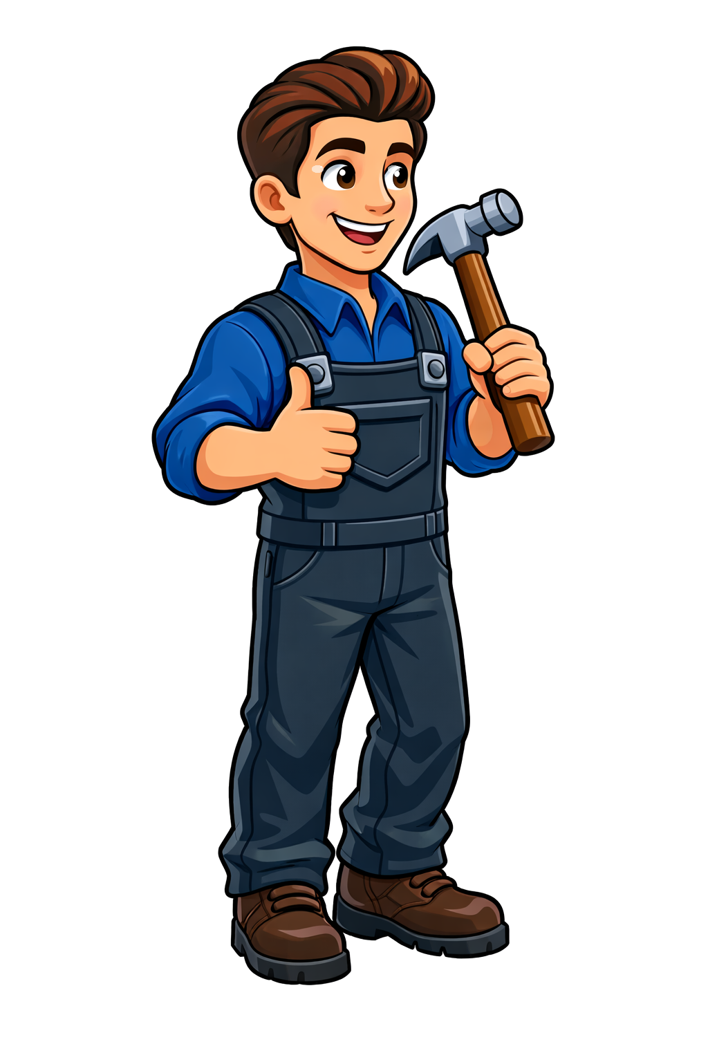 Friendly Elixtro Renovations handyman mascot