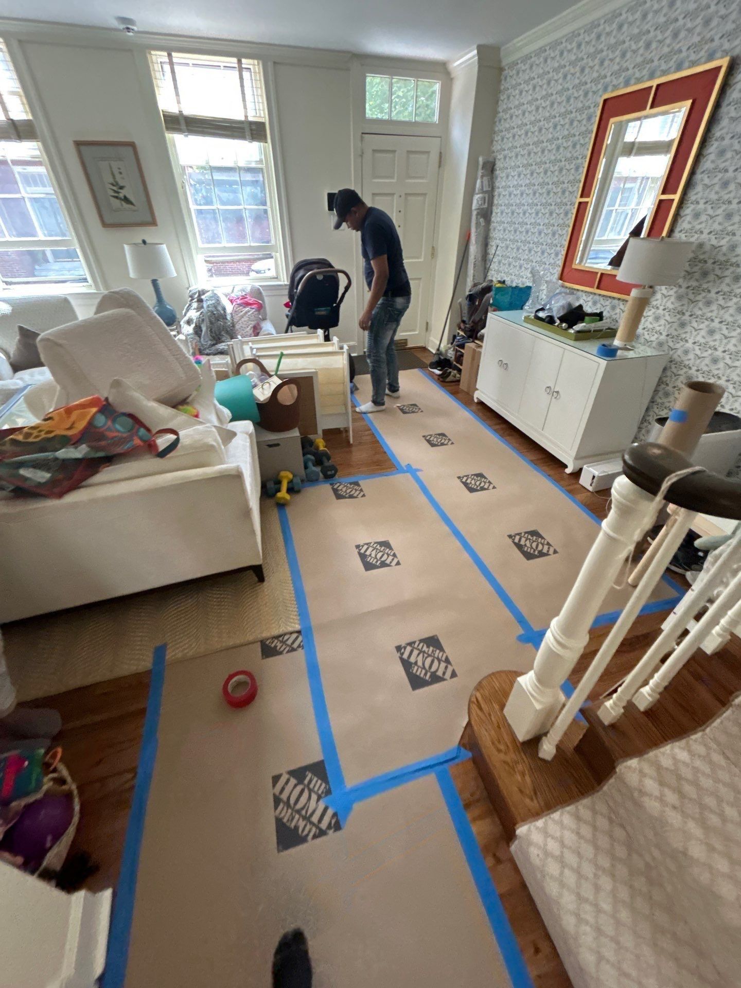 Interior protection and prep work by Elixtro Renovations
